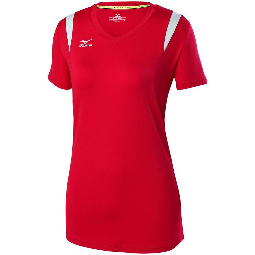 Jerseys Mizuno Balboa 5.0 Long Sleeve Mujer Rojas/Plateadas/Gris España QYDV-34526